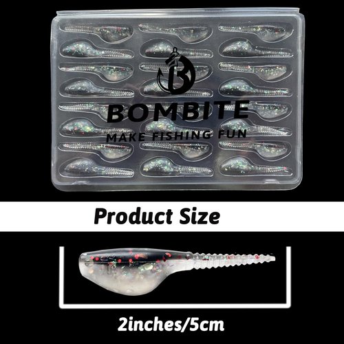 Bombite Crappie Lures Crappie Baits Kit Soft Plastic Lures for Trout Bass Panfish Bluegill 24 Packs