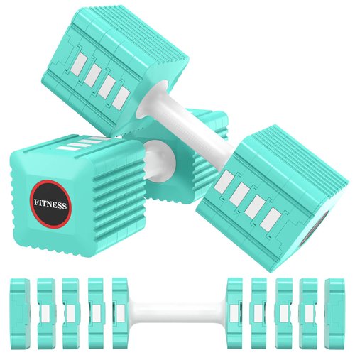 Adjustable Weight Dumbbells Set of 2, 3.4lb/5.7lb/8lb/10.3lb/12.6lb Each Hand Weight Sets for Women/Men, Adjustable Dumbbells Set for Home Gym Fitness Workout Strength Training