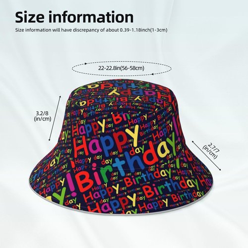 Bucket Hats for Women and Men Happy Birthday Fashion Sun Cap Packable Outdoor Fisherman Hat