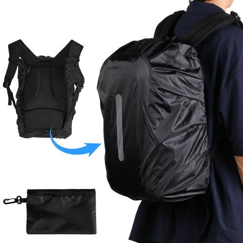 Waterproof Backpack Rain Cover with Reflective Strip, Portable Anti Slip Rain Cover for Backpack, Waterproof Ultralight Backpack Cover for Hiking, Camping, Traveling (26-40L)