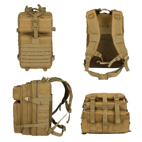 Ogguno 45L Military Tactical Backpacks For Men Trekking Daypack Bug Out Bag Lage MOLLE 3 Day Assault Pack Camping Hiking - Khaki Pack