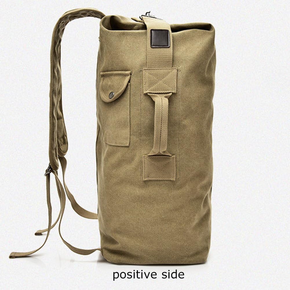 Military Duffel Bag Top Load Double Strap Canvas Backpack Army Travel Big Size