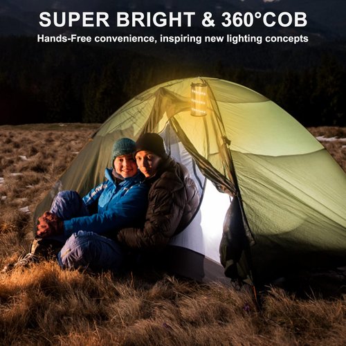 Siuyiu Flashlights High Lumens, 2-in1 Camping Lantern 2000 Lumens, 8 Modes Outdoor Camping Flashlight Rechargeable, Zoomable IPX65 Waterproof Flashlight for Home Emergency