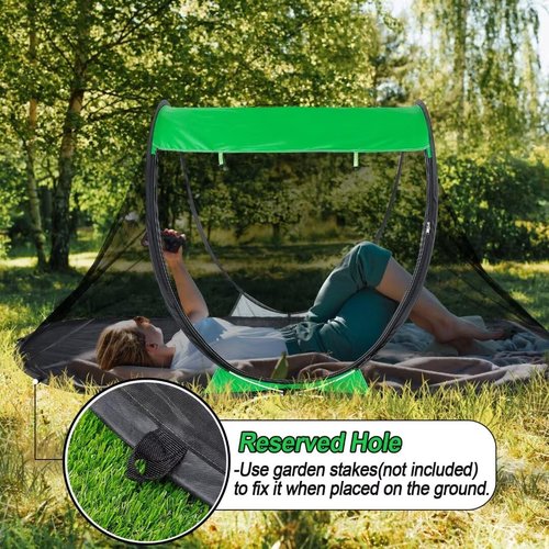 1 Person Pop-up Mosquito Tent for Camping - Breathable & Fine Mesh Camping Bug Screen Net with Carry Bag, 7.5ft Instant Portable Screen Tent for Adults Men Women Summer Hiking