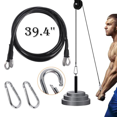 Dsyboko 39 Inch Fitness Extension Cable 2-Pack Home Gym Cable Pulley System Fitness Cable for Pulley Machine Accessories,Thick 5Mm Heavy Duty Pulley Cable for Home Gym