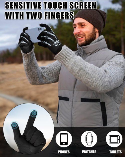 RIGWARL Thin Fleece Gloves for Cold Weather, Early Winter Glove Men Women with Touchscreen Fingers, Thermal Warm Drving Gloves for Running Hiking Walking Skiing Biking, Great Gift for Late Autumn