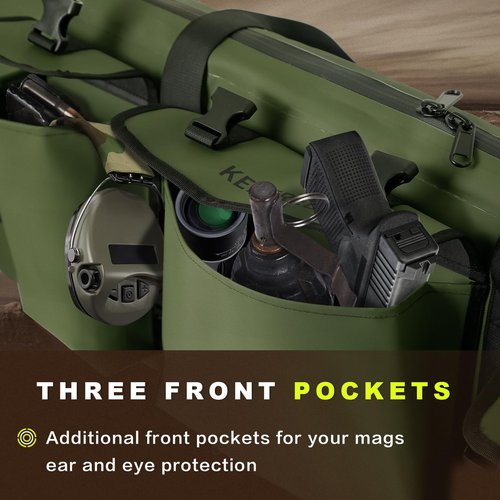 KEEFREE Long Hunting Bag 36" Tactical Backpack Gun Bag for Hunting Hiking Fishing Shooting Range with Watertight Zipper (36" Green Bag fits 34" Rifle)