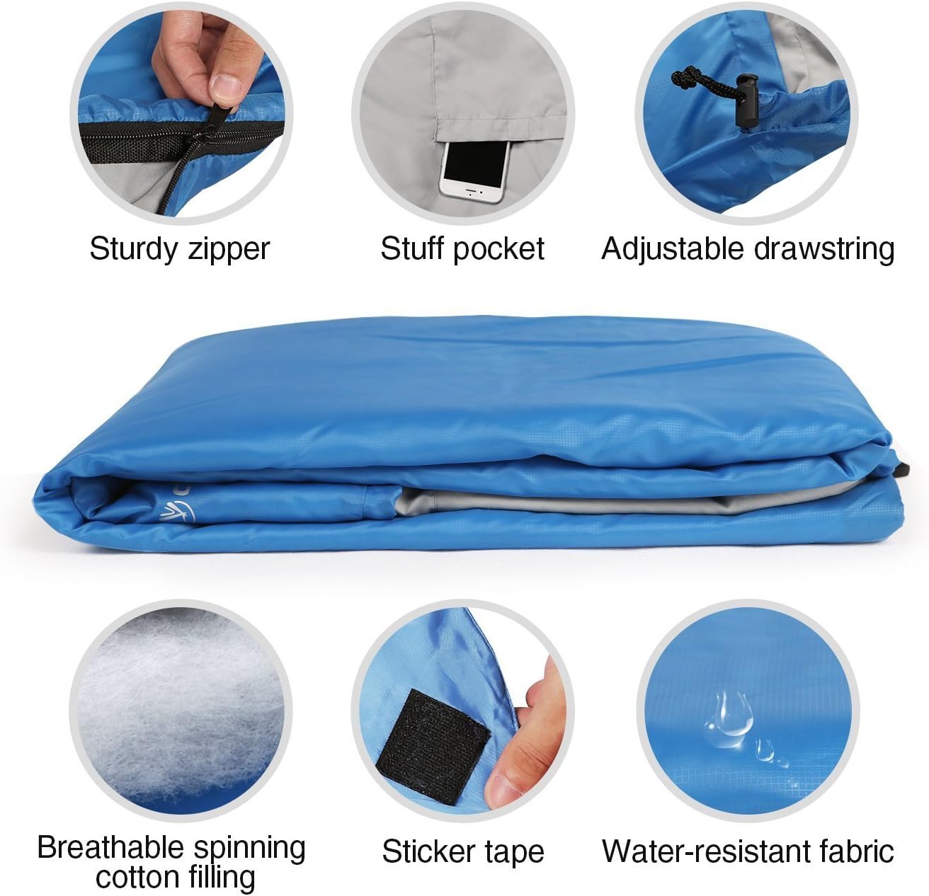 REDCAMP Ultra Lightweight Sleeping Bag for Backpacking, Hiking, Comfort for Adults Warm Weather, with Compression Sack