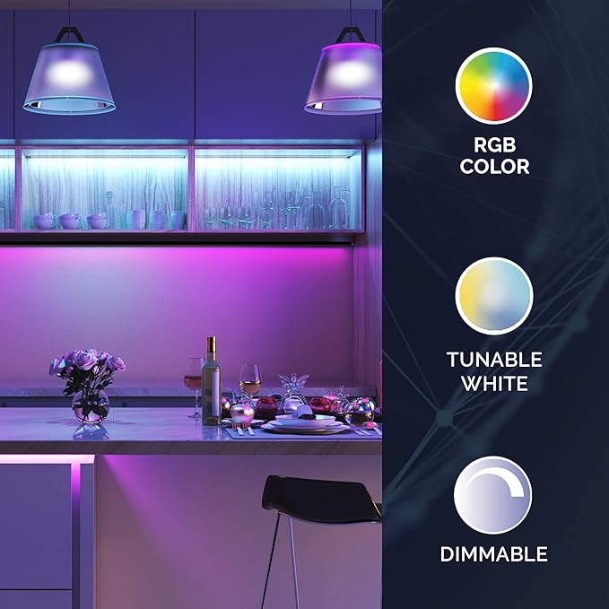 Satco S11284 Starfish WiFi-Control BR40 LED Color-Changing and Tunable White Smart Light Bulb, 12 Watts, 2700K-5000K (Pack of 2)