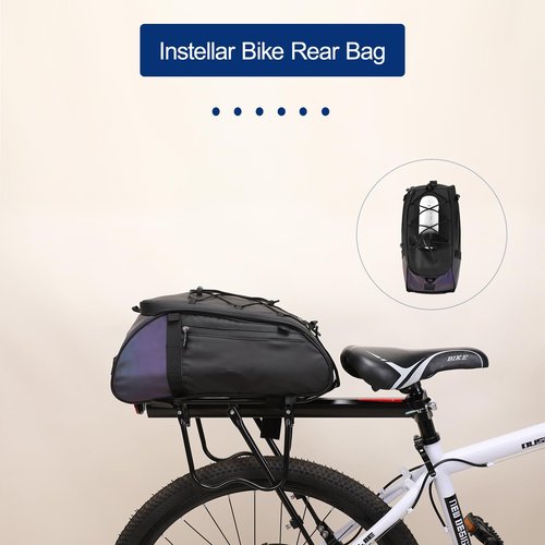 Instellar Bike Rear Rack Bag 8L Large Capacity Waterproof Bike Rack Storage Bag for Road and Mountain Bikes, Bike Trunk Bag Bike Panniers for Cycling
