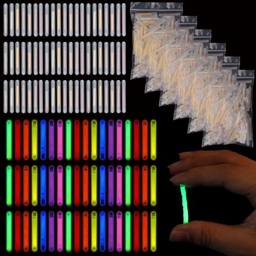 600 Pcs Fishing Glow Sticks Bulk 1.5 Inch Mini Glow Sticks Small Glow in The Dark Bobbers Night Fishing Glow Stick Rod Tip Glow Sticks Underwater Light Stick for Rave Easter Halloween Christmas Decor