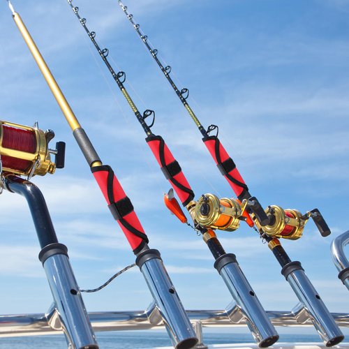 Tioncy 6 Pack Fishing Lure Covers 6 Inch Bait Gloves Lure Shield Wrap Fishing Hook Cover Easily See Bait Storage Protector Guard to Keep Fishermen Safe for Rod(Red)