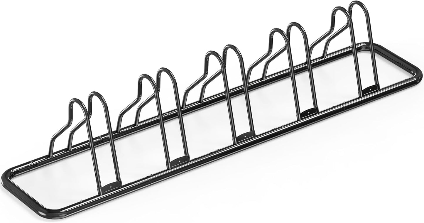 Simple Houseware 5 Bike Bicycle Floor Parking Adjustable Storage Stand, Silver