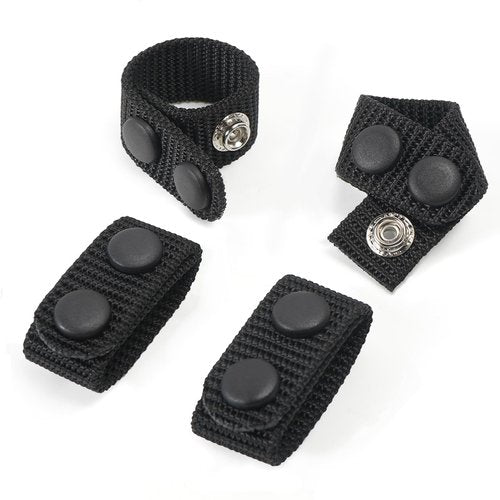 CROSSHIP 4 PCS Tactical Duty Belt Keeper, Nylon Double Snaps for 2¼" Wide Military Equipment Fixing Security Police Duty Belt Law Enforcement Accessories