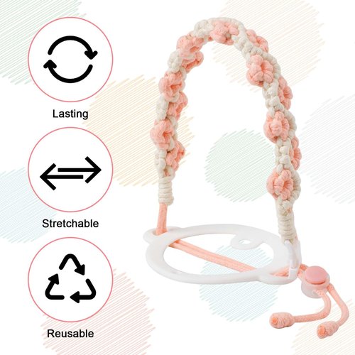 NQEUEPN Water Bottle Handle for Stanley Cup & Water Bottles 8-40oz, Boho Macrame Water Bottle Handle Strap Silicone Water Bottle Strap Coffee Mug Sling Travel Tumbler Accessories