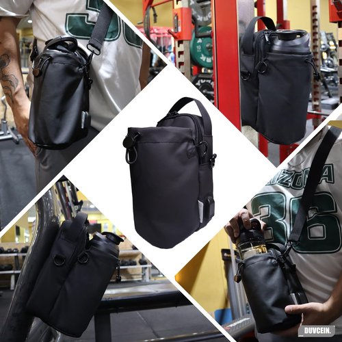 Magnetic Water Bottle Holder Sling Bag – Waterproof Crossbody for Gym & Travel with USB Port, Strap & Phone Pocket Duvcein