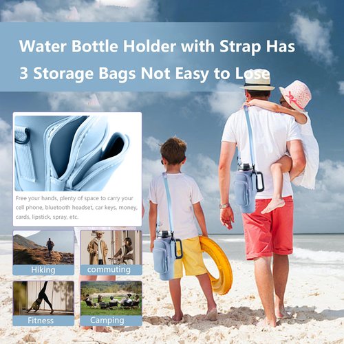 WNGERGOU Water Bottle Carrier Bag with Phone Pocket for Stanley, Water Bottle Holder with Strap for Stanley Accessories 30 oz, Stanley Cup Accessories Total 3 Pockets, Stanley Cup Bag