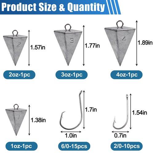 Surf Fishing Tackle Kit Surf Fishing Rigs Double Hook Bottom Rigs Hi-Lo Rig Fishing Leader Rig Pier Fishing Catfishing Bottom Fishing Beach Ocean Saltwater Fishing Rigs
