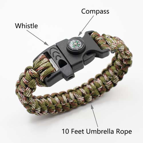 Wild Emergency Survival Kit - Airtight Survival Box,with Thermal Blankets, Survival Bracelet, Whistles, Compass,Steel Wire Saw,11 in 1 Card Multitool,for Camping,Outdoor Travel, Hiking Or First Aid.