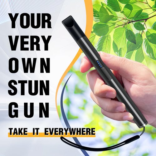REAX Pain Pen stun Gun for self Defense - Tactical Stun Pen for Women and Men, Mini Stun Gun USB Rechargeable Compact and Concealable for Protection (Black)