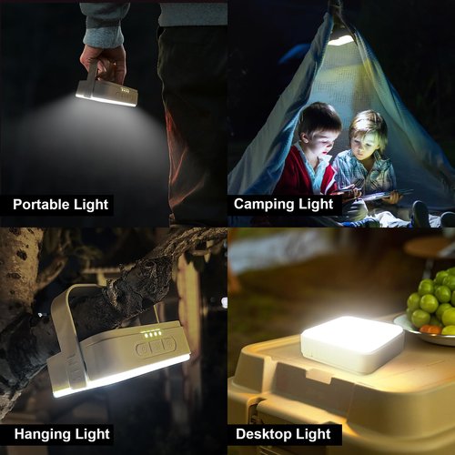 SANBEN Solar Camping Lantern Rechargeable -1000LM 8000mAh Portable Tent Light, IP65 Waterproof Outdoor LED Flashlight for Hiking, Emergency, Camping Essential (Beige)