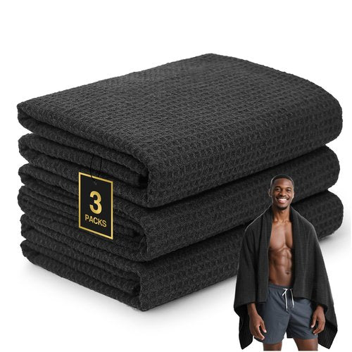 SOOWASH Microfiber Sweat Towel Quick Dry Lightweight Absorbent 3 Pack，Fast Drying 27‘’ X 55‘’ Negative Ions Odorless Gym Towels for Men & Women Yoga Sports Travel Outdoor Camping Gym (Large)
