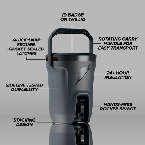 Gatorade Hydration Cooler, 3 Gallon, Grey