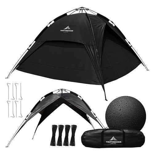 TripTrekker 3-4 Person Camping Tent | Pop Up Tent & Fully Waterproof Camping Tent | Backpacking Tent with Fly Screen & Portable Easy Set Up, Lightweight for Backpacking, Hiking Picnic