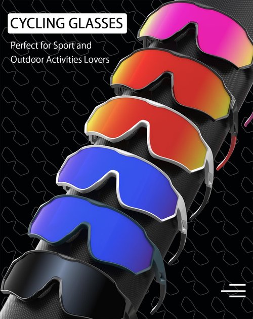 BEACOOL cycling glasses (Tri Acetate Cellulose (TAC), Black Pink)