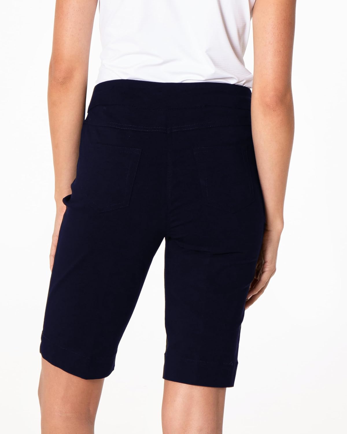 SLIM-SATION Women's Golf Wide Band Pull On Short with Real Pockets