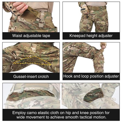IDOGEAR OUTDOOR G3 Combat Uniform Tactical Camo Clothing With Knee Pad & Elbow Pads Military BDU Pants And Shirts Set(camo,XX-Large)