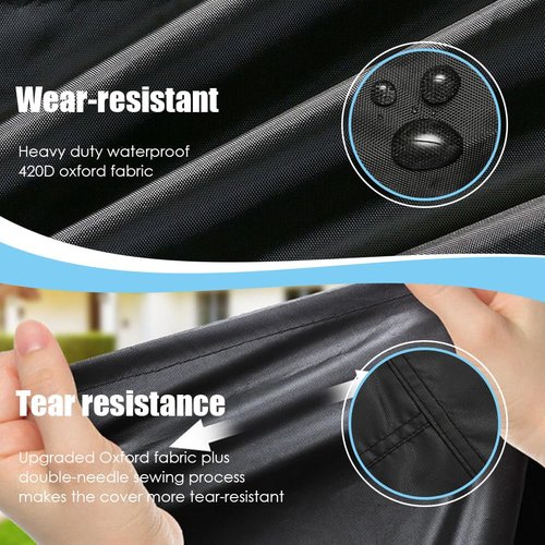 COOSOO Elliptical Cover Elliptical Exercise Machine Cover Waterproof Elliptical Trainer Protective Cover with Drawstring for Home Gym Outdoor Indoor (Black, 61x36x73)