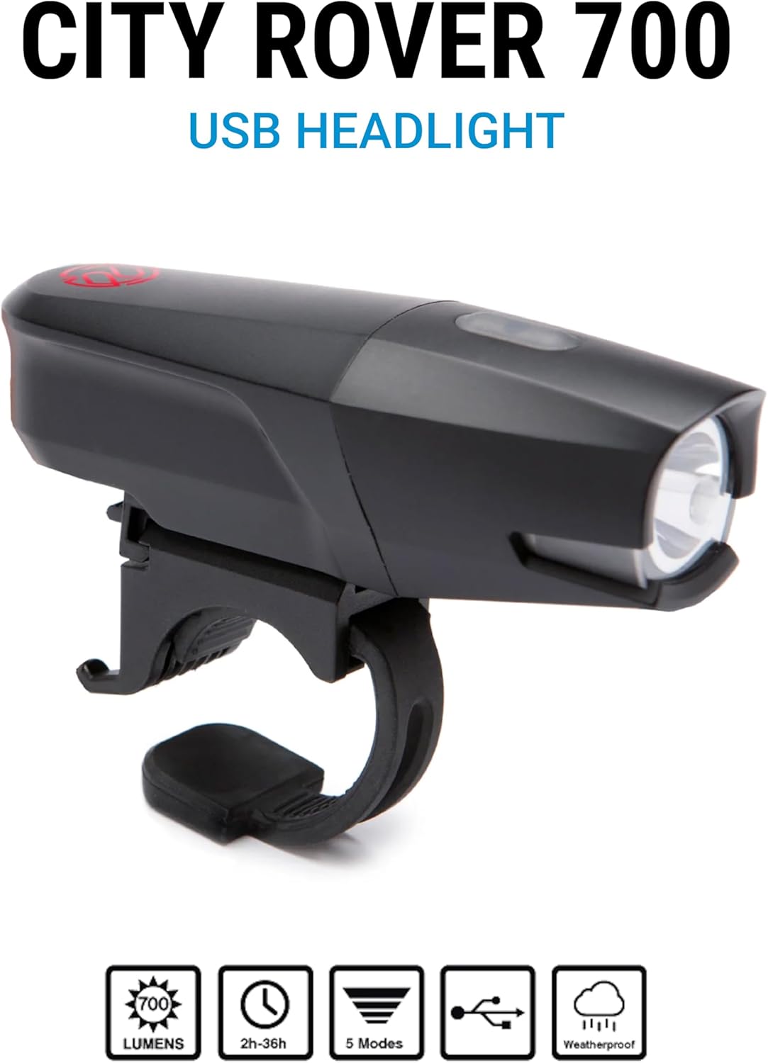 Portland Design Works | City Rover 700 | USB Rechargeable Headlight, Black