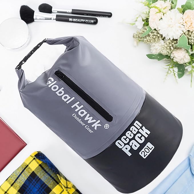 Waterproof Dry Bags: 10L, 20L Sizes - Ideal for Kayaking, Fishing, Rafting, and More! Adjustable Strap for Ultimate Convenience. Stay Dry While Adventuring (Orange, 10L)