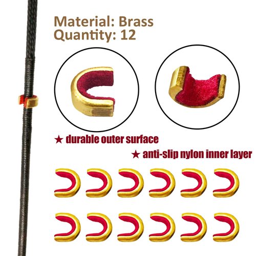 Luoyer Archery T Shape Bow Square Ruler and 12 Pcs Brass Nock Points and Pliers Archery Bowstring Nocking Points Set for Compound and Recurve Bow Turning Kit