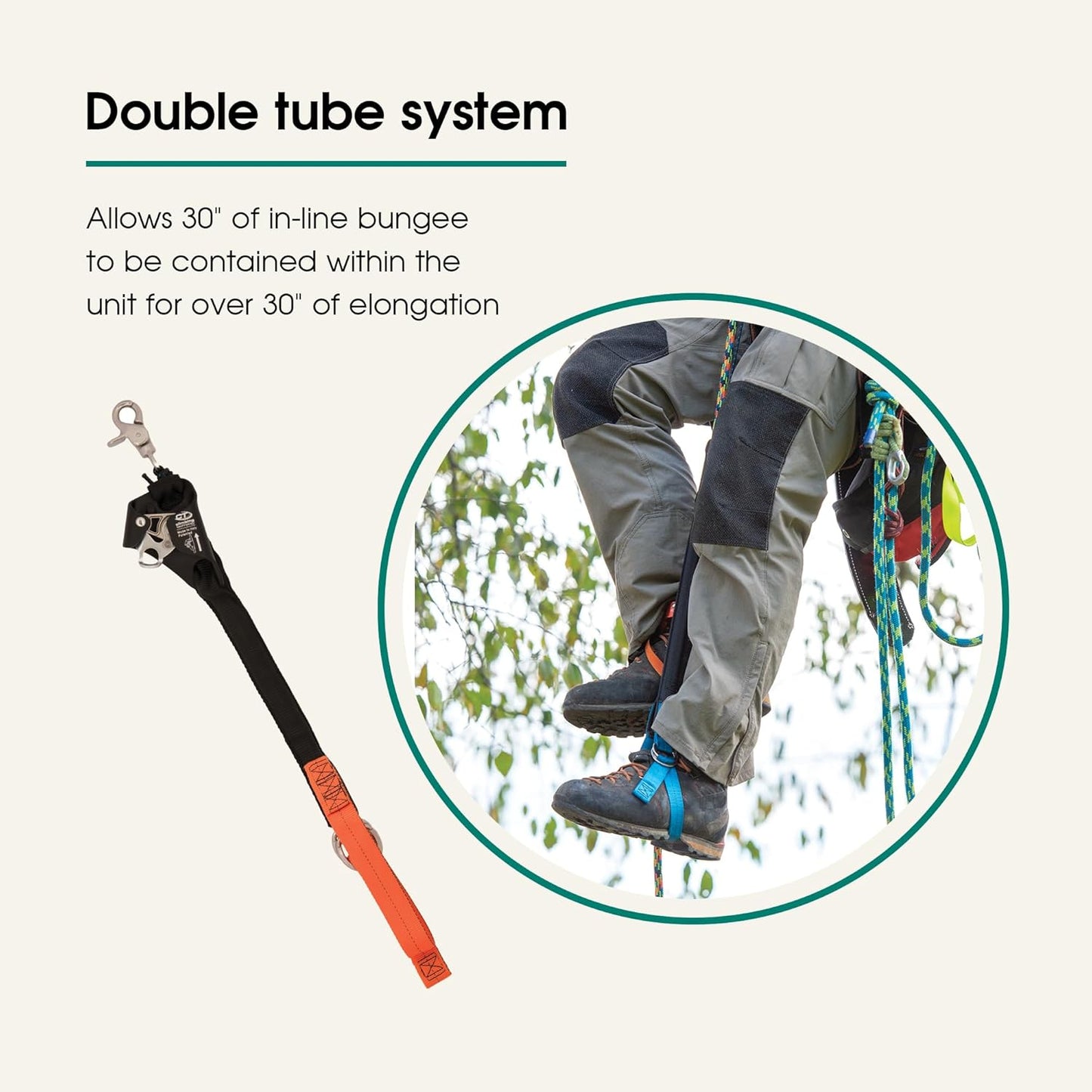 Weaver Arborist Nylon Foot Ascender Tree Climbing Sling, Short, HAAS Velox Rope Ascender System, Zero Setup, Durable Arborist Gear (Black/Orange)