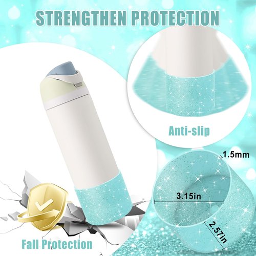UBEEKOO Silicone Boot for Owala 24oz FreeSip,Twist,and Flip Stainless Steel Water Bottle,Sleeve Cover for Stanley IceFlow 24oz,Anti-Slip Bottom Protective for Owala Accessories,TM-Mint