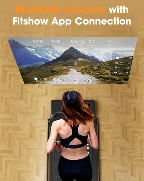THAILE Walking Pad Treadmill with Handle Bar, 3 in 1 Folding Walking Pad, PortableTreadmill for Home Office with 330lbs Capacity, Bluetooth, App and Remote Control, 4/6mph