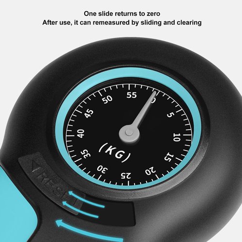 POENVFPO Hand Strengthener Grip Tester, Lightweight Portable ABS Hand Dynamometer for Measuring Grip Strength for Finger Trainer Wrist Strengthening Device Home Exercise (Black Blue)