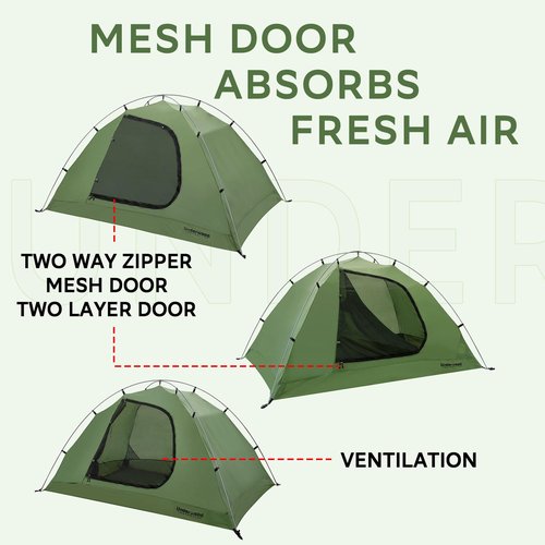 2-Person Backpacking Tent for 4-Season - Winter Waterproof Tent for One Person, Lightweight Camping Gear for Backpacking, Easy Set Up Cold Weather Essentials by Underwood Aggregator
