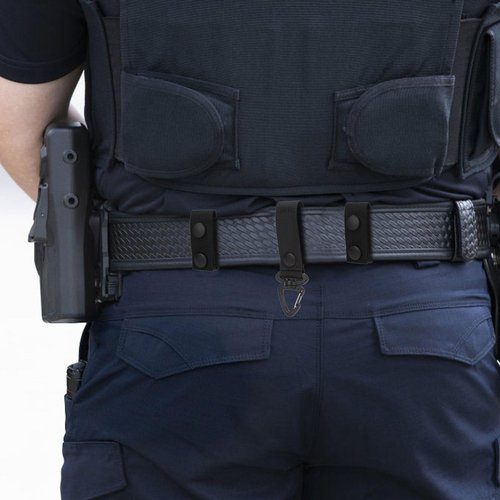 PEUTIER 5pcs Belt Keepers for Duty Belt & 1pcs Key Clip, Nylon Duty Belt Accessories with Double Snaps Duty Belt Clip Law Enforcement Accessories Fit for 2-2.5in W Belt Loop Keeper