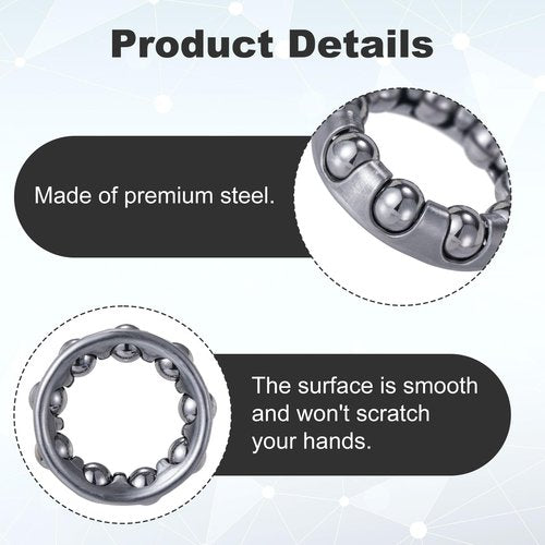 CustomyLife 4pcs 1/4 in x 9 Balls Bicycle Crank Ball Bearing Silver Bottom Bracket Bearings Bike Axle Wheel Frame Bearing Repair for Schwinn Mountain Genesis Stretch