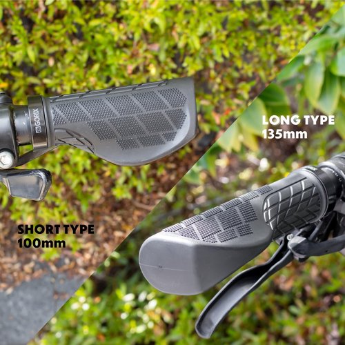 GORIX Bike Ergo Grips Bar End Handlebar [135mm 100mm] (GXQ Wing) (Long:135mmLong:135mm)