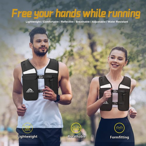 Running Hydration Vest, Breathable Running Vest for Men Women, Lightweight Reflective Hydration Vest for Trail Hiking Cycling