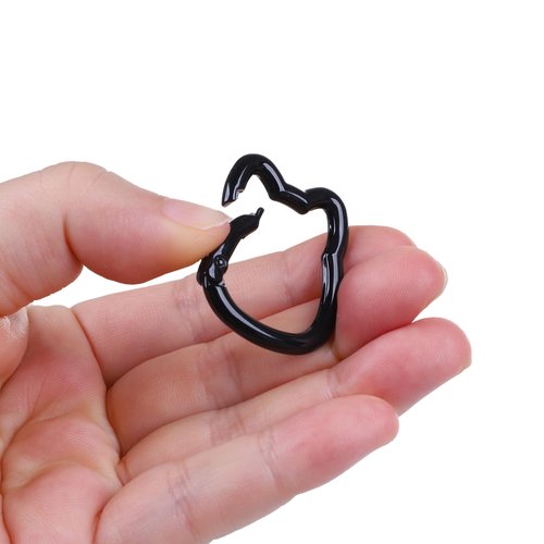Vagocom 4Pcs Cute Cat Keychain Carabiner Clip,1.38inches/3.5cm Zinc Alloy Small Spring Key Chain Hooks for Key Ring,Key Holder(Black)