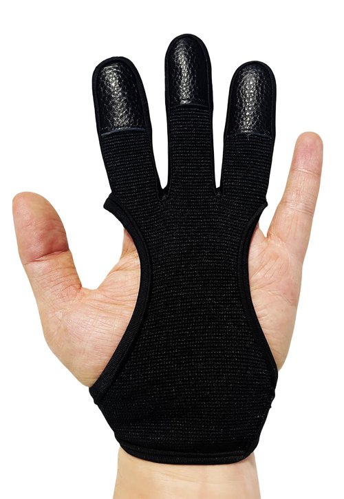 SUJAYU 3 Finger Archery Glove, Leather Fingers Protector Shooting Gloves Archery Protective Gloves, Archery Gloves Men Women, Genesis Bow Glove Archery Accessories (Medium)