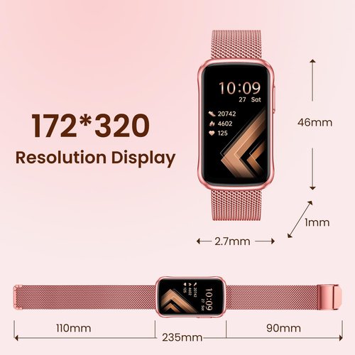 Fitness Tracker Smart Watch for Women: Health Activity Trackers with Heart Rate Blood Oxygen Sleep Monitor Step Counter Sport 1.47" Touchscreen IP68 Waterproof Smartwatch Compatible Android iOS