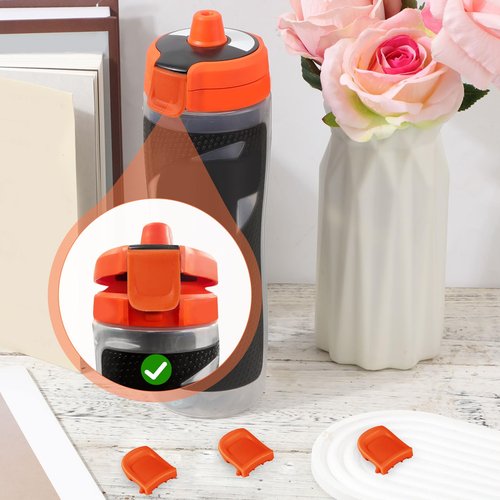 PEUTIER 4pcs Clip for Gatorade Gx Bottle, Water Bottle Lid Clip Replacement Lid Clip Bottle Cap Fastener Compatible with Gatorade GX Accessories (Orange)