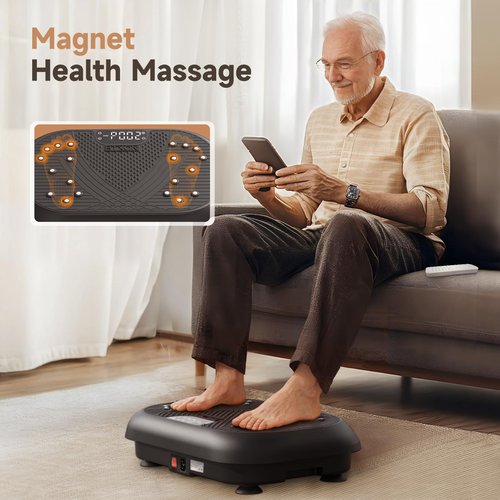 Vibration Plate Exercise Machine - Vibration Plate for Lymphatic Drainage, Whole Body Workout Equipment for Women Men Power Shaping Waver Vibrating Board at Home Gym Fitness Platform