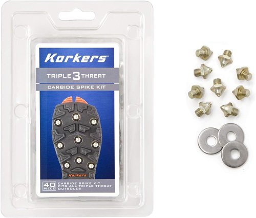 Korkers Triple Threat Threaded Carbide Spikes with washers - 7 mm - 40 Pack